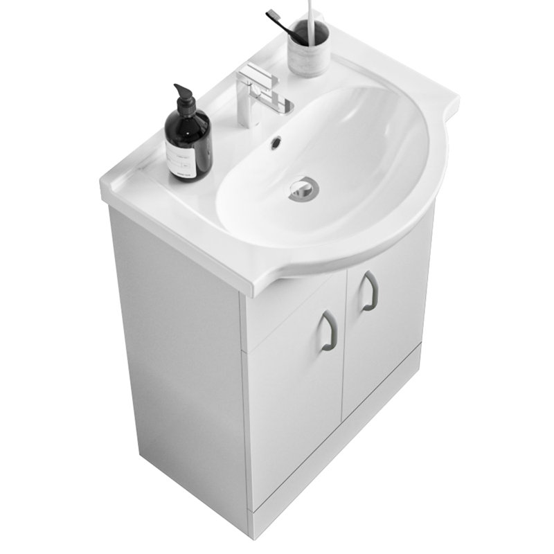 Amariya 645mm Single Bathroom Vanity with Drop In Ceramic Basin