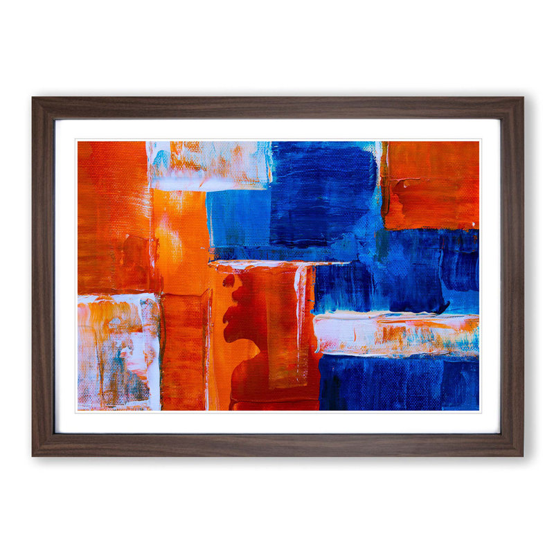 Abstract Art Painting Vol.368 by S.Johnson - Picture Frame Painting Print, Walnut Framed, 27cm H x 36cm W x 2cm D