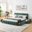 Queen Size Upholstered Storage Bed Frame With Chenille Fabric And Headboard, Built-In Drawers-1929926737