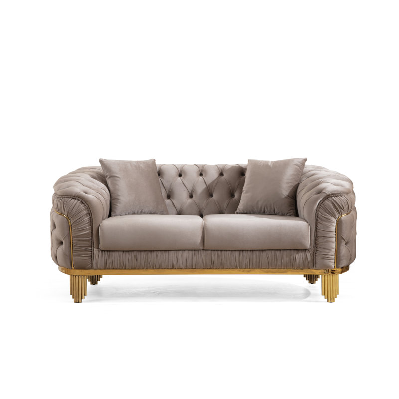 Modern Sofavanessa Loveseat Taupe