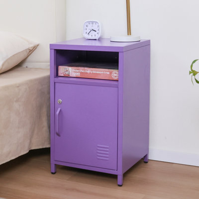 Armoire de rangement de table de chevet en métal de 26 po de haut avec verrou Katorra