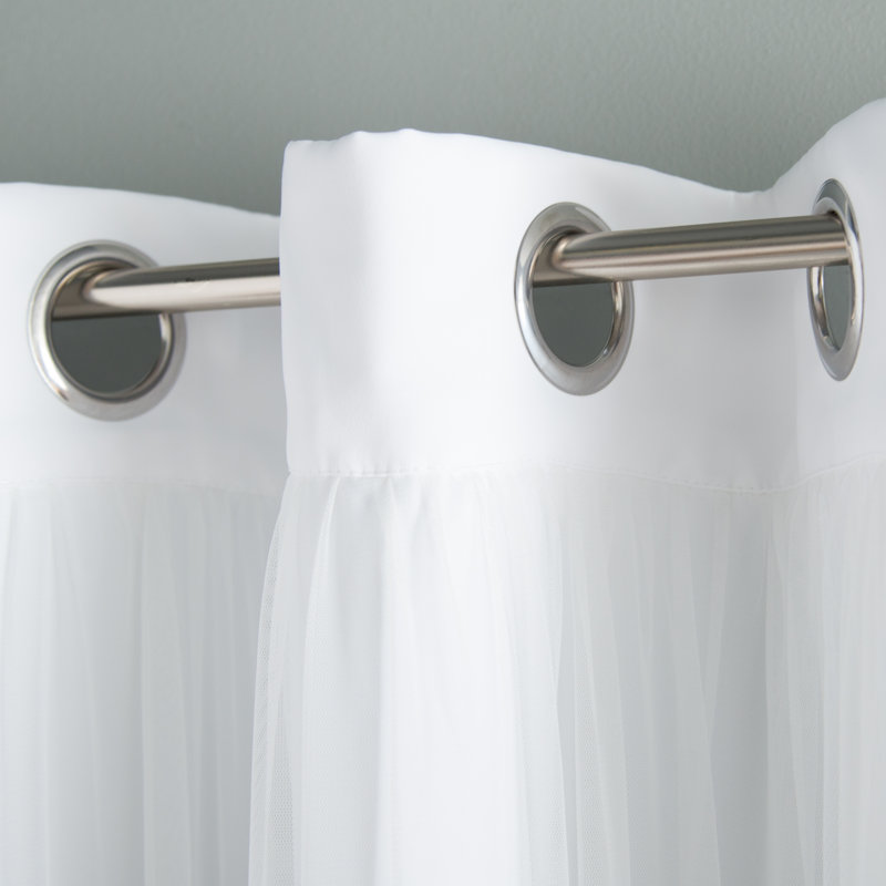 Paire de rideaux obscurcissant avec œillets Fortuna Brockham, Blanc brillant, L 52 po x L 108 po