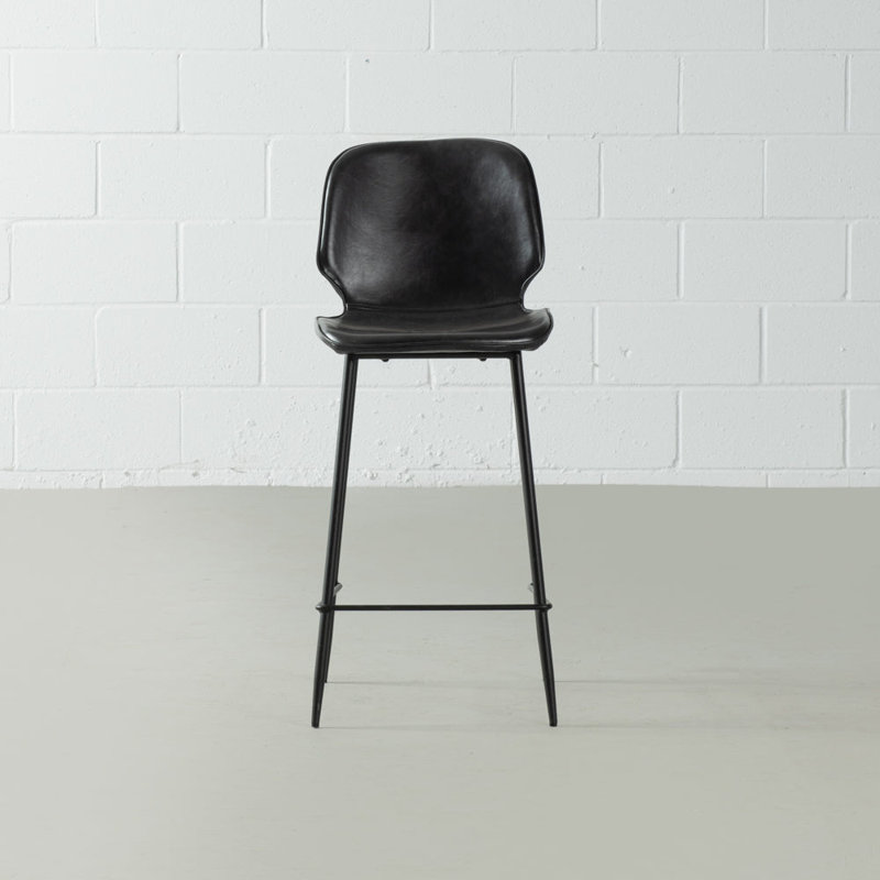 Meredy Upholstered Faux Leather Counter Stool