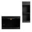 Meuble-lavabo de salle de bain avec lavabo en céramique et armoire d'appoint - Style moderne, châtaignier noir, structure et organisation-130431108