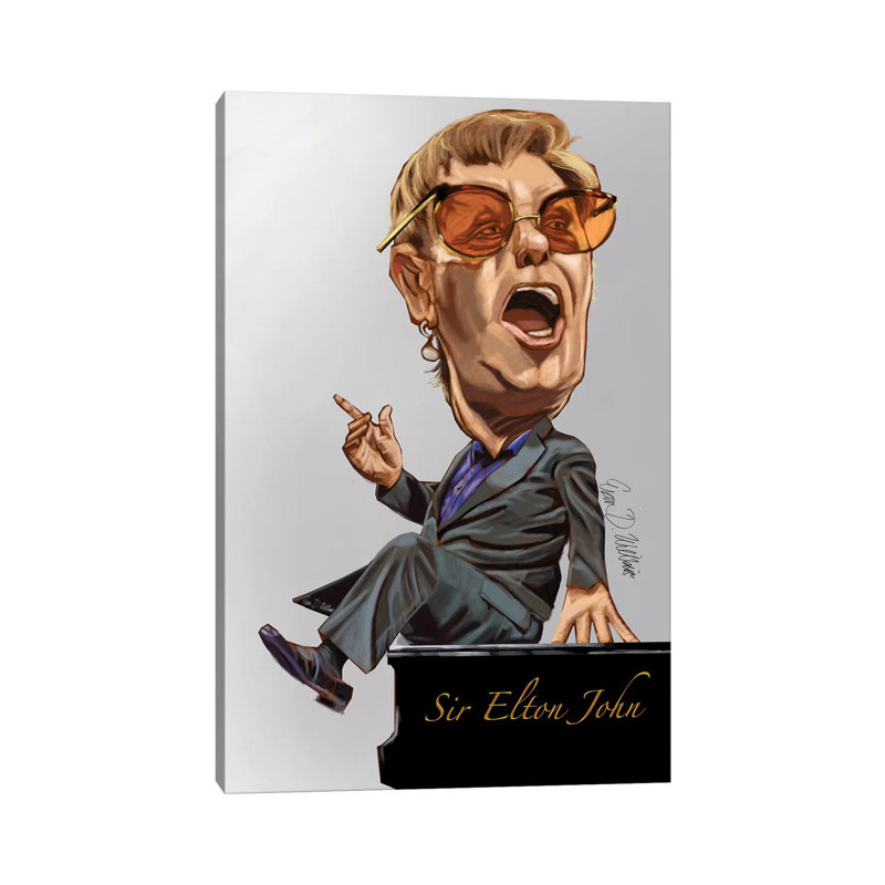 Elton by Evan Williams - Wrapped Canvas Print, 20.32 cm H x 30.48 cm W