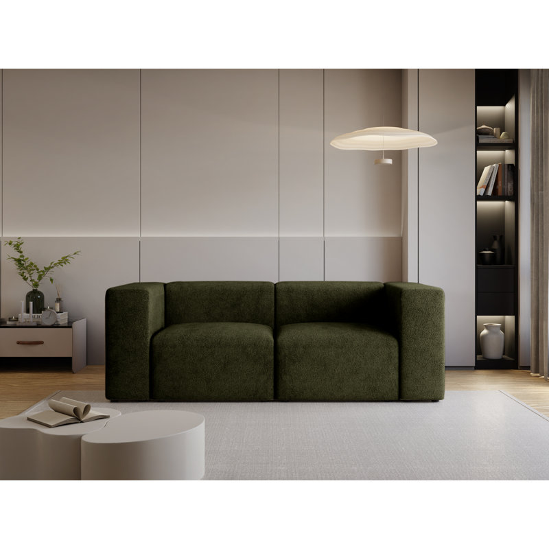 Abira 2 Seater Loveseat, Green Olive