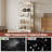71.7"H Display Cabinet with Glass Doors, 5-Tier Curio Cabinet with Smart Human Sensor & RGB LED Lights, Modern Glass Display Case with Drawers for Collectibles, White