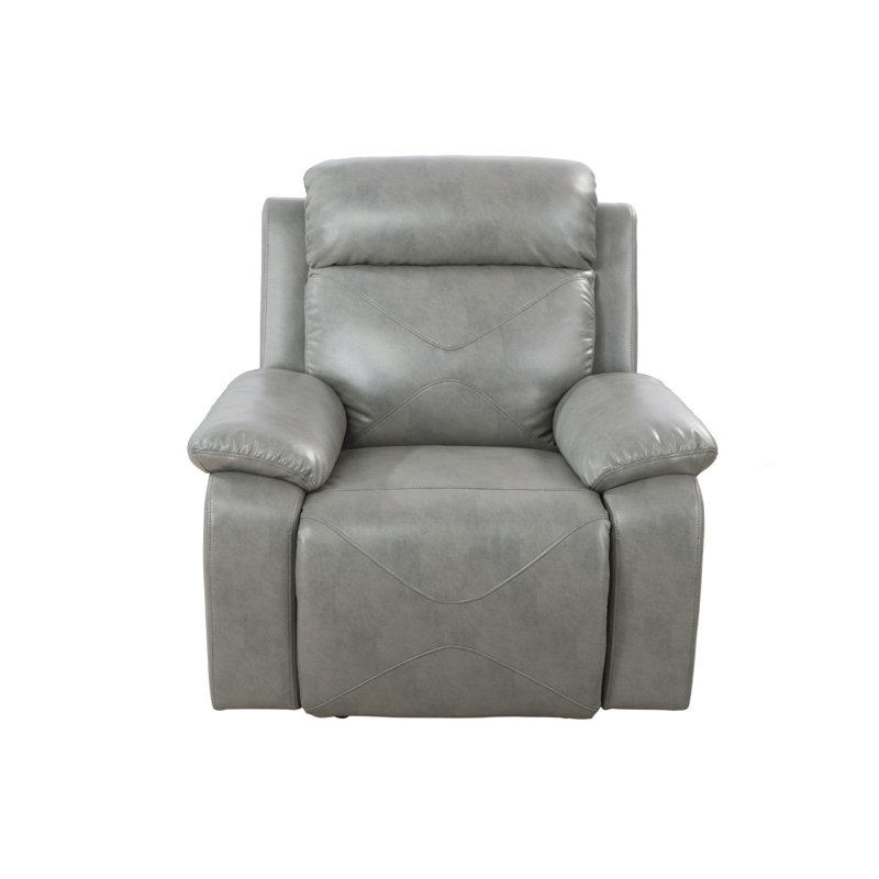 Fauteuil inclinable en similicuir de 40,5 po Evany, Gris