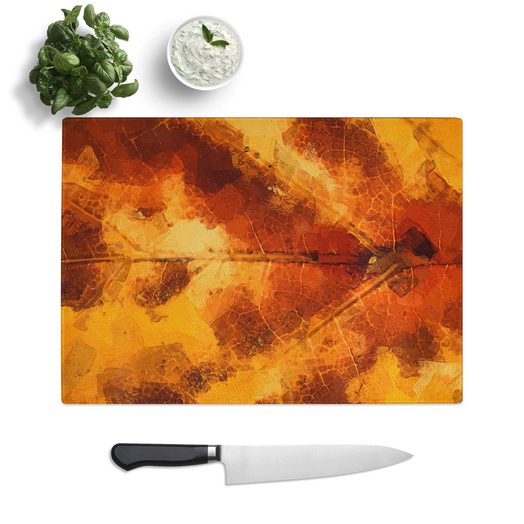 Glass Leaf in The Autumn in Abstract Chopping Board