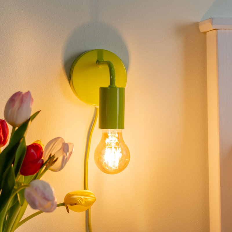 Caryol Plug-in Armed Sconce, Yes, Lime Green