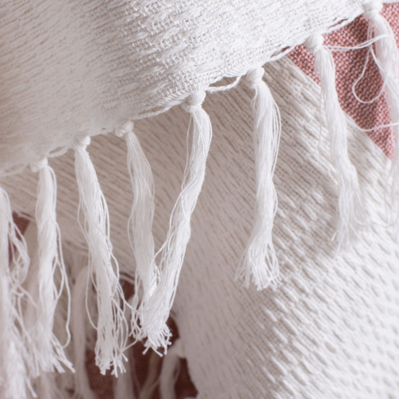 Nila Mauve and Beige Cotton Throw Blanket