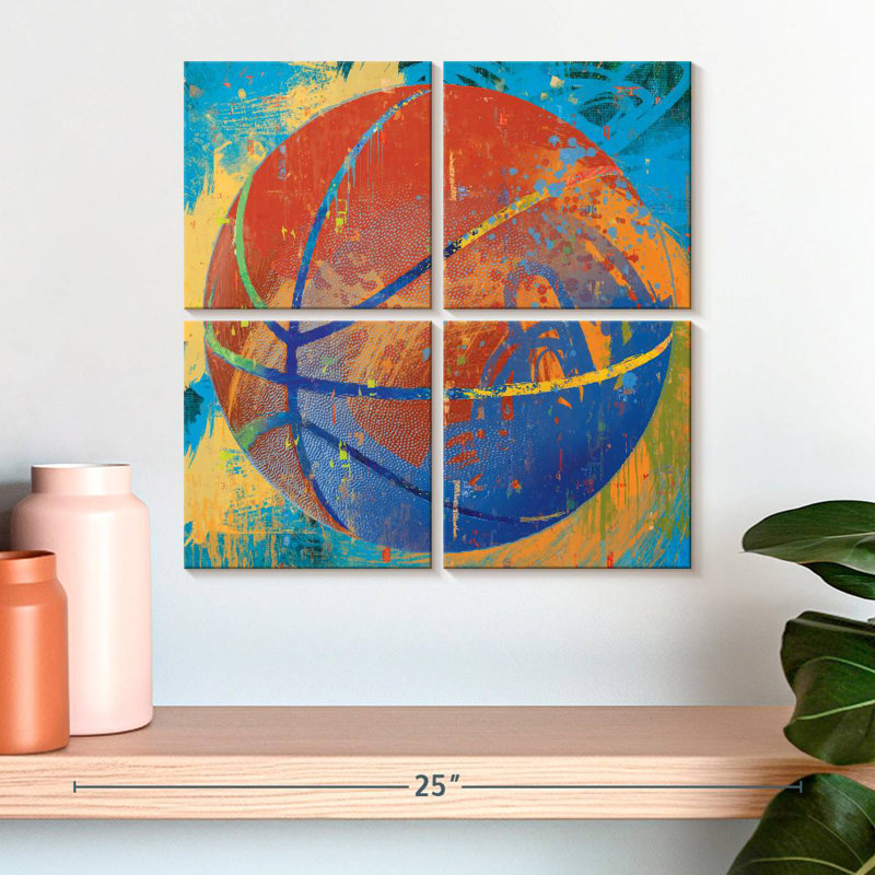 Peinture de basketball Sireci, H 18 po x l 18 po