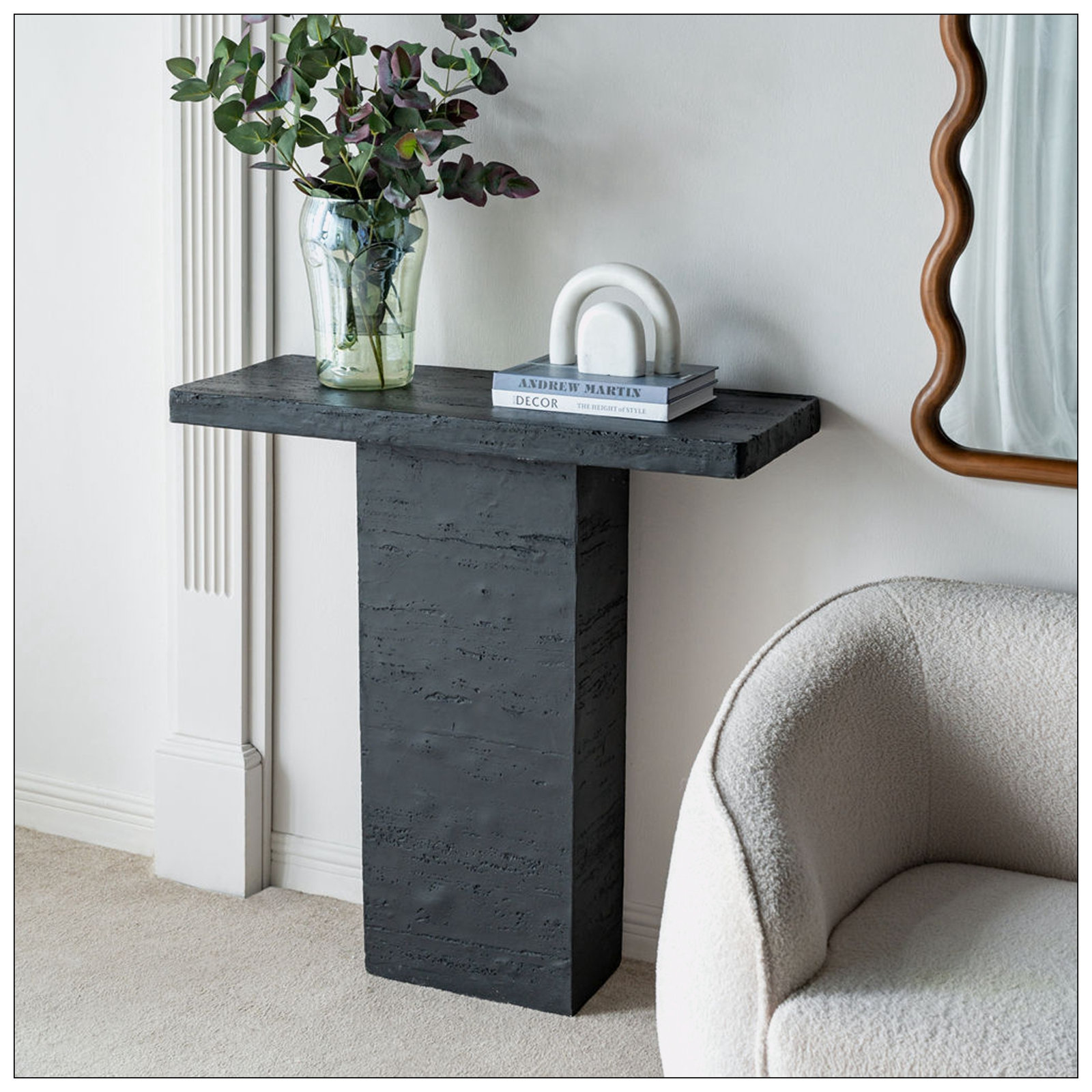 Mario Stone Single Coffee Table, Black