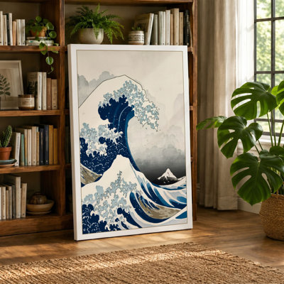 Great Wave at Horizon Japandi - Wrapped Canvas