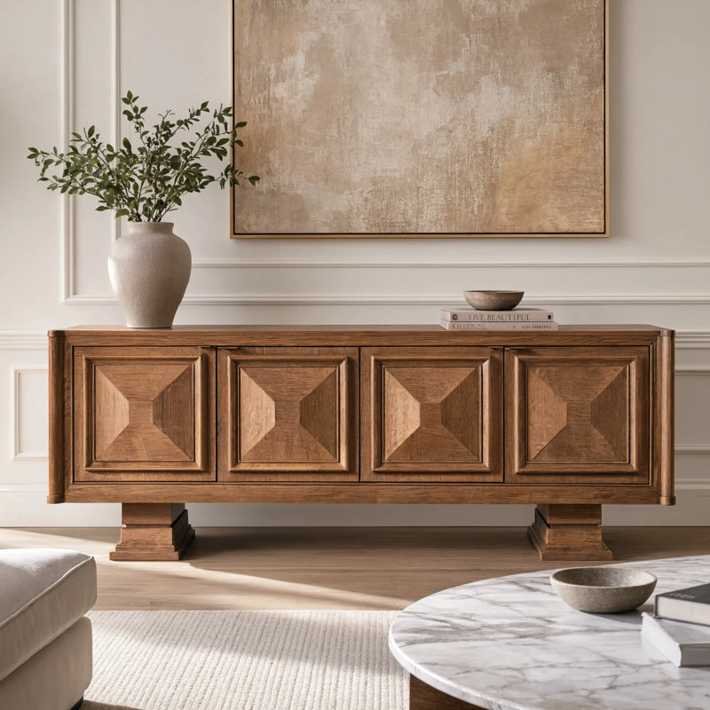Red Oak Wood TV Stand Media Console, Entertainment Center with Storage by Stanley Furniture