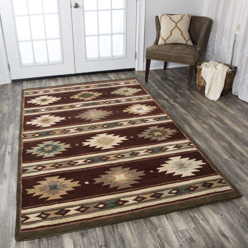 Tapis multicolore en laine touffeté à la main Eastman, Rectangle 8 pi x 10 pi