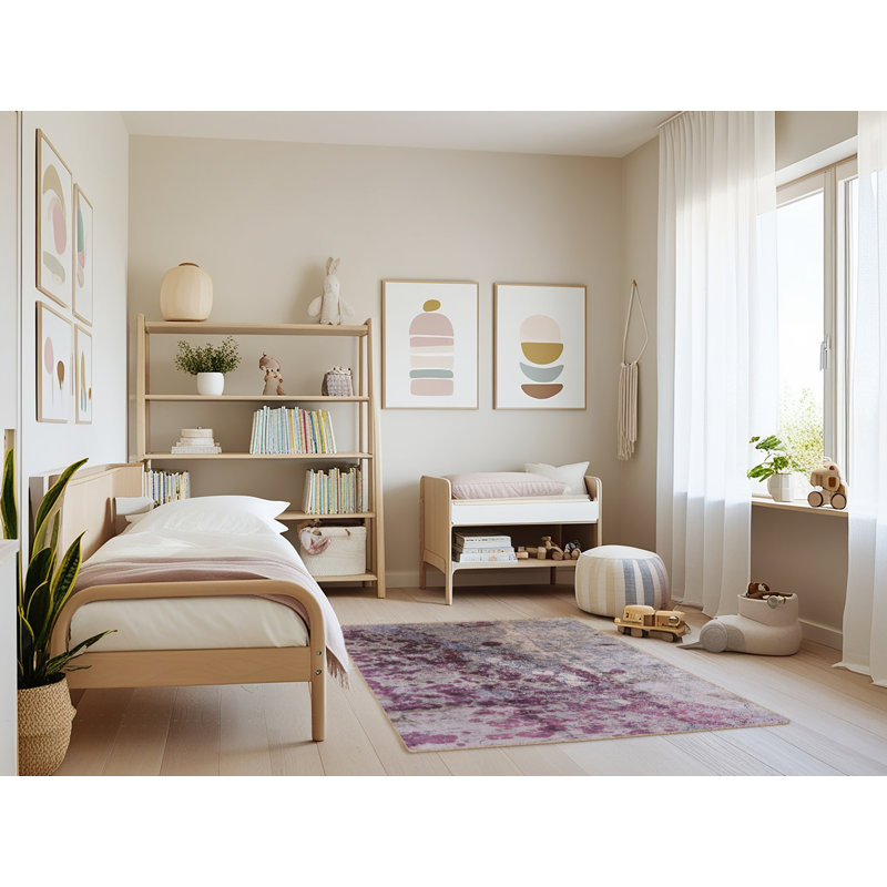 Tapis mauve / ivoire / gris Brentry, Rectangle 3 pi x 5 pi