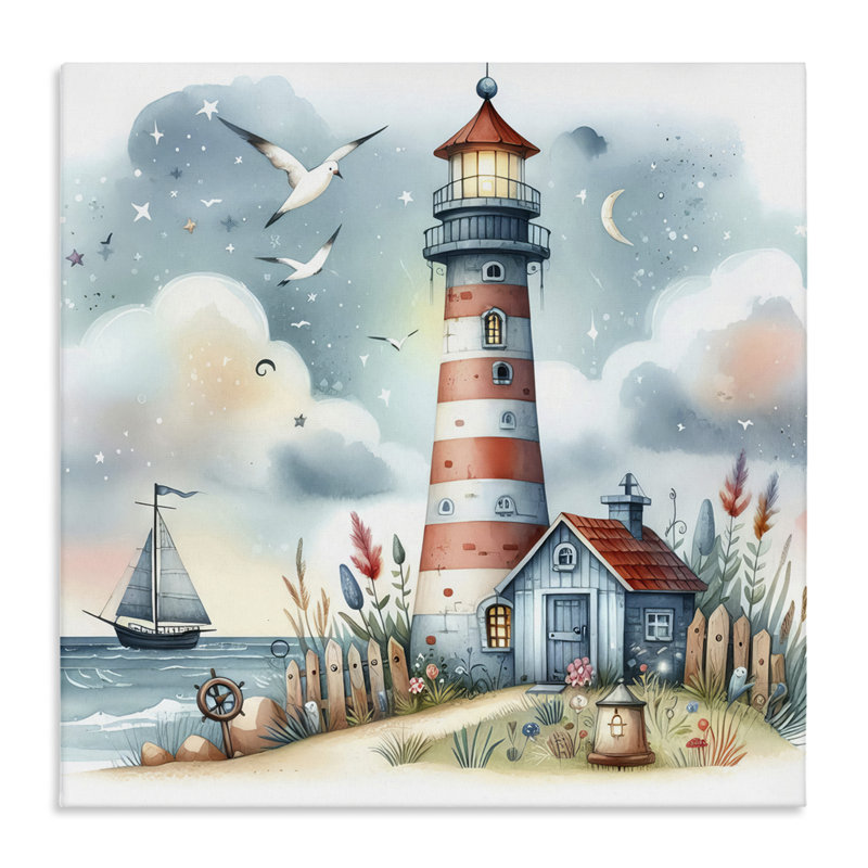  Art mural amusant sur un phare maritime par LSR Design Studio, H 17 po x l 17 po