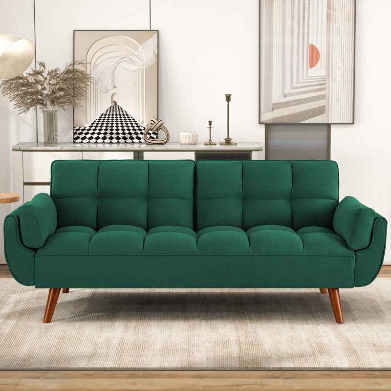 Layanie Full / Double 75.39'' Inch Futon Sofa Bed-Convertible Couch Loveseat Sleeper For Living Room, Bedroom, Studio, Apartment, Dorm, Home Office