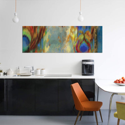 «Peacock Abstract» par PI Studio - Reproduction giclée sur toile panoramique