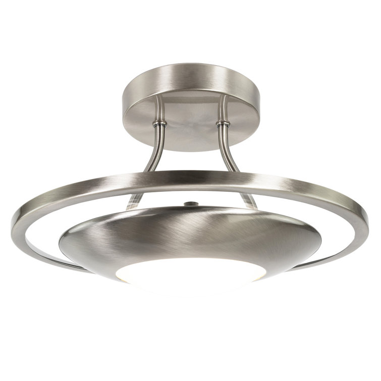 Mcroberts Modernistic Semi Flush Eco Friendly LED Ceiling Light Fitting in Brushed Finish