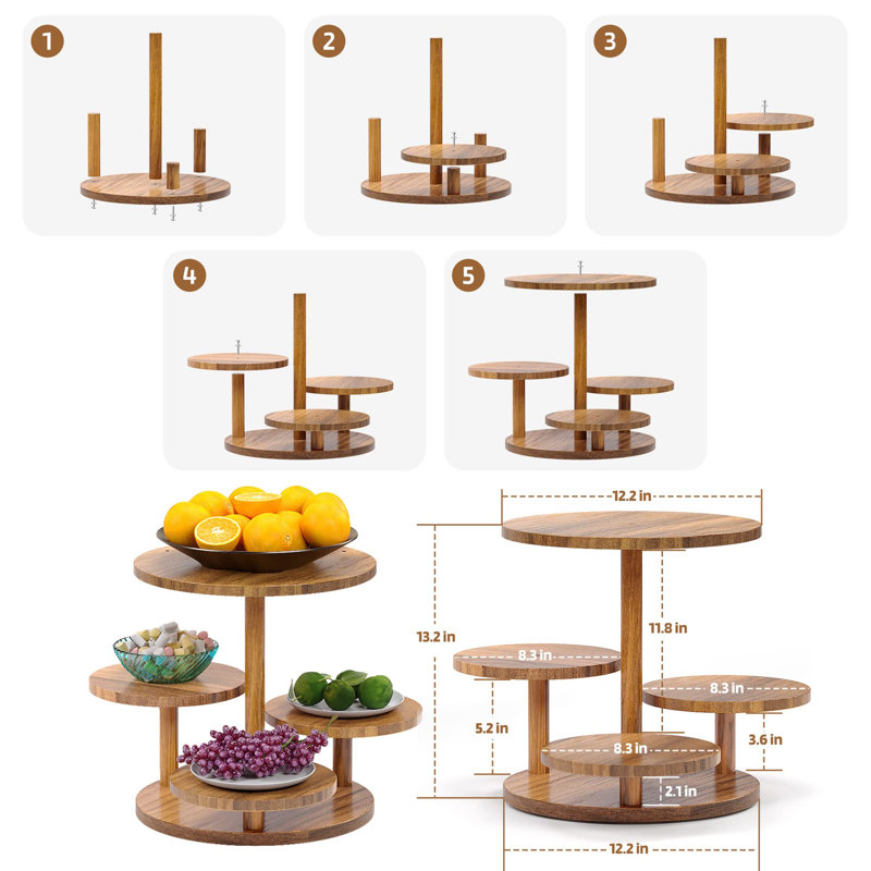 Melihate Wood Tiered Stand