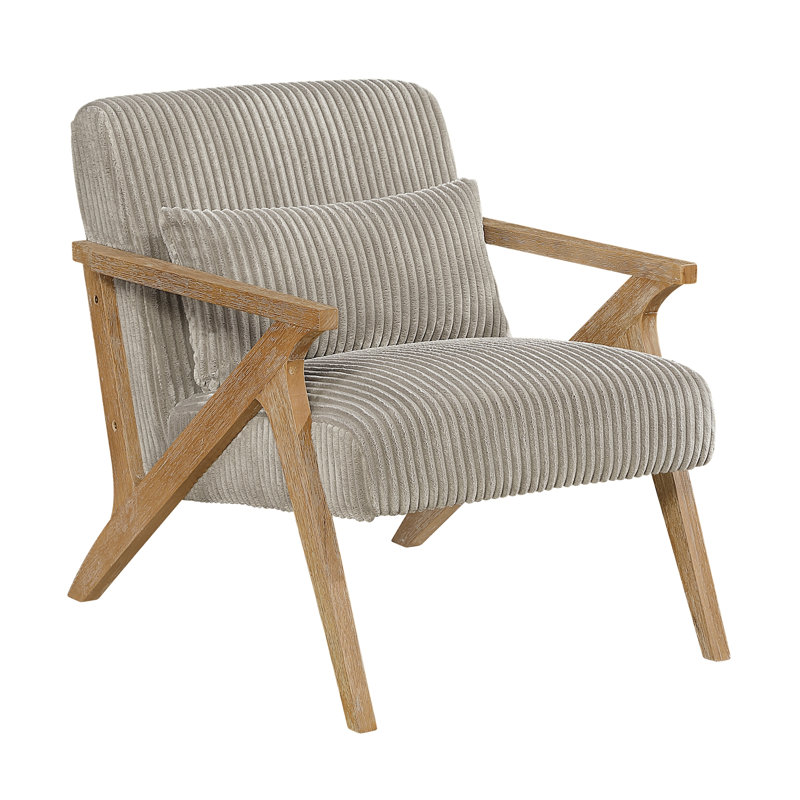 Chaise d'appoint rembourrée en velours côtelé, Taupe