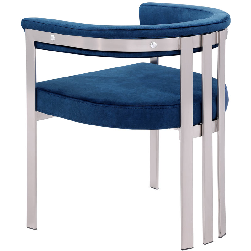 Fauteuil en velours Marcello Kenlea, Velours marine