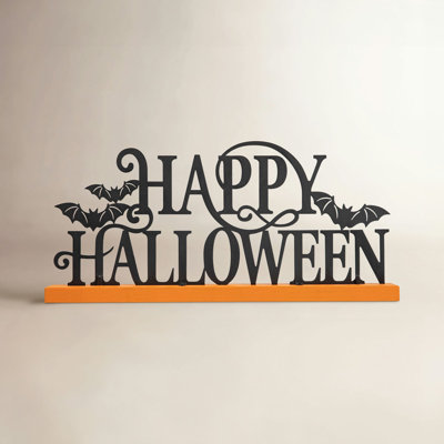 Distressed Wood and Metal Halloween Sign