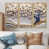 Toile avec cadre flottant or