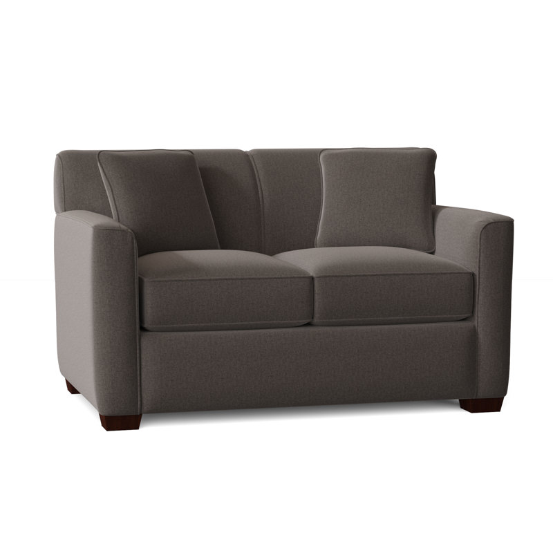 Causeuse à accoudoirs carrés de 60 po avec coussins réversibles Keaton, Beau sergé performance 41 gris, Oui