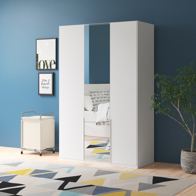 Cliveden 3 Door Manufactured Wood Wardrobe, White