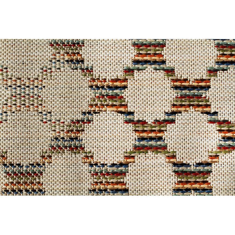 Tapis crème à motif géométrique Garth, Rectangle 6 pi 7 po x 9 pi 6 po