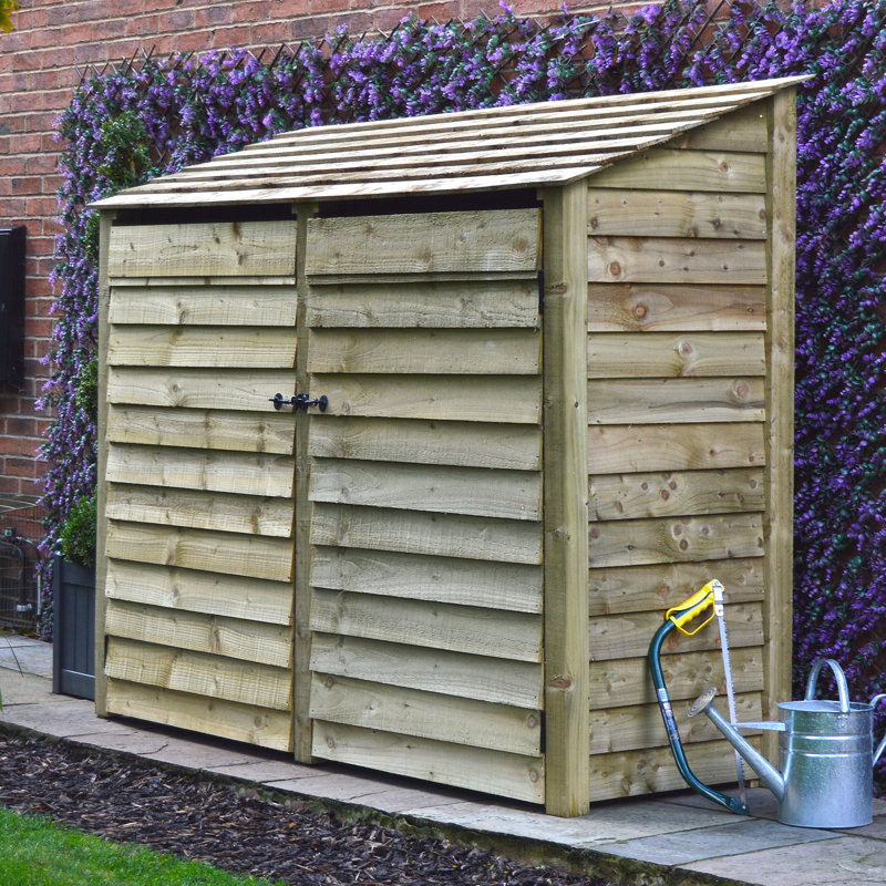 Troutville 230cm W x 80cm D Solid Wood Log Store, Light Green