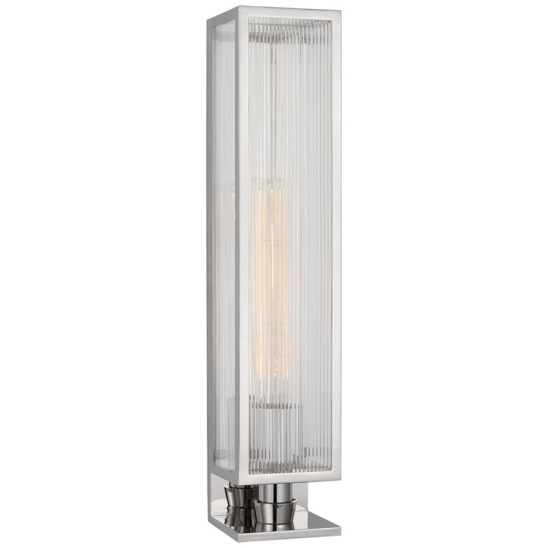 York Outdoor Wall Light, 24.25" H x 5" W x 5" D, Polished Nickel
