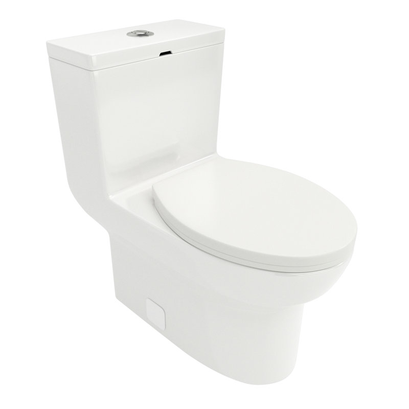 Toilette en céramique blanche avec double chasse - glaçure à la décoloration, fonction de couvercle à fermeture silencieuse