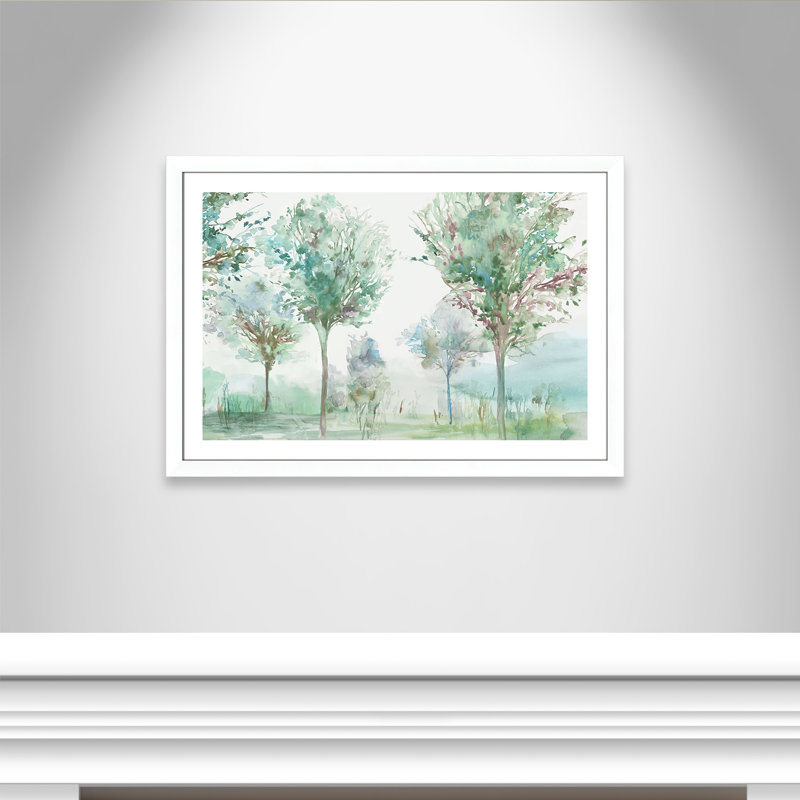Paysage délicat - Art encadré autoportant, H 31 po x l 43 po x P 1,25 po, Cadre blanc mat
