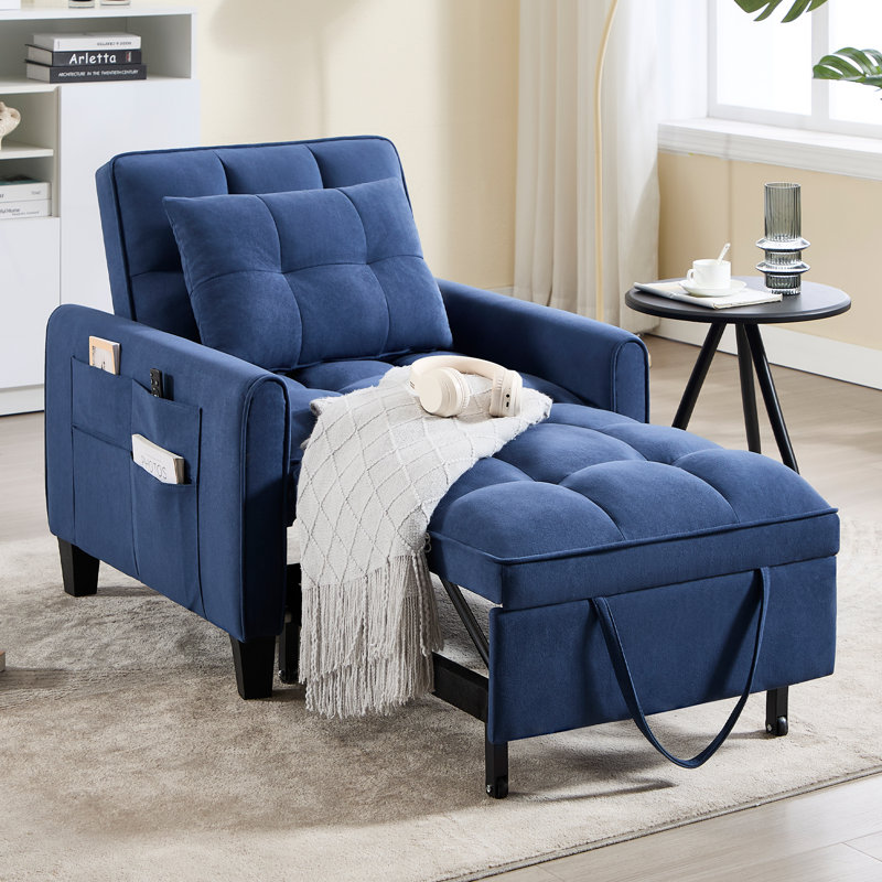 Fauteuil-lit rembourré 31,7 po, Bleu