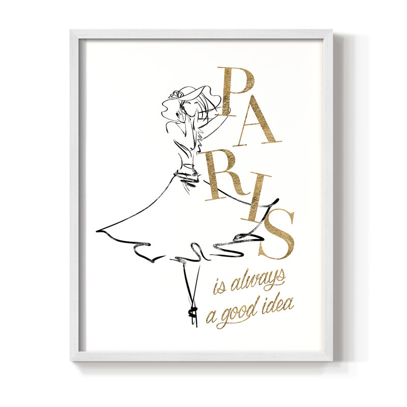 Paris Model II Framed Print - Solid Wood, 30" H x 24" W, White