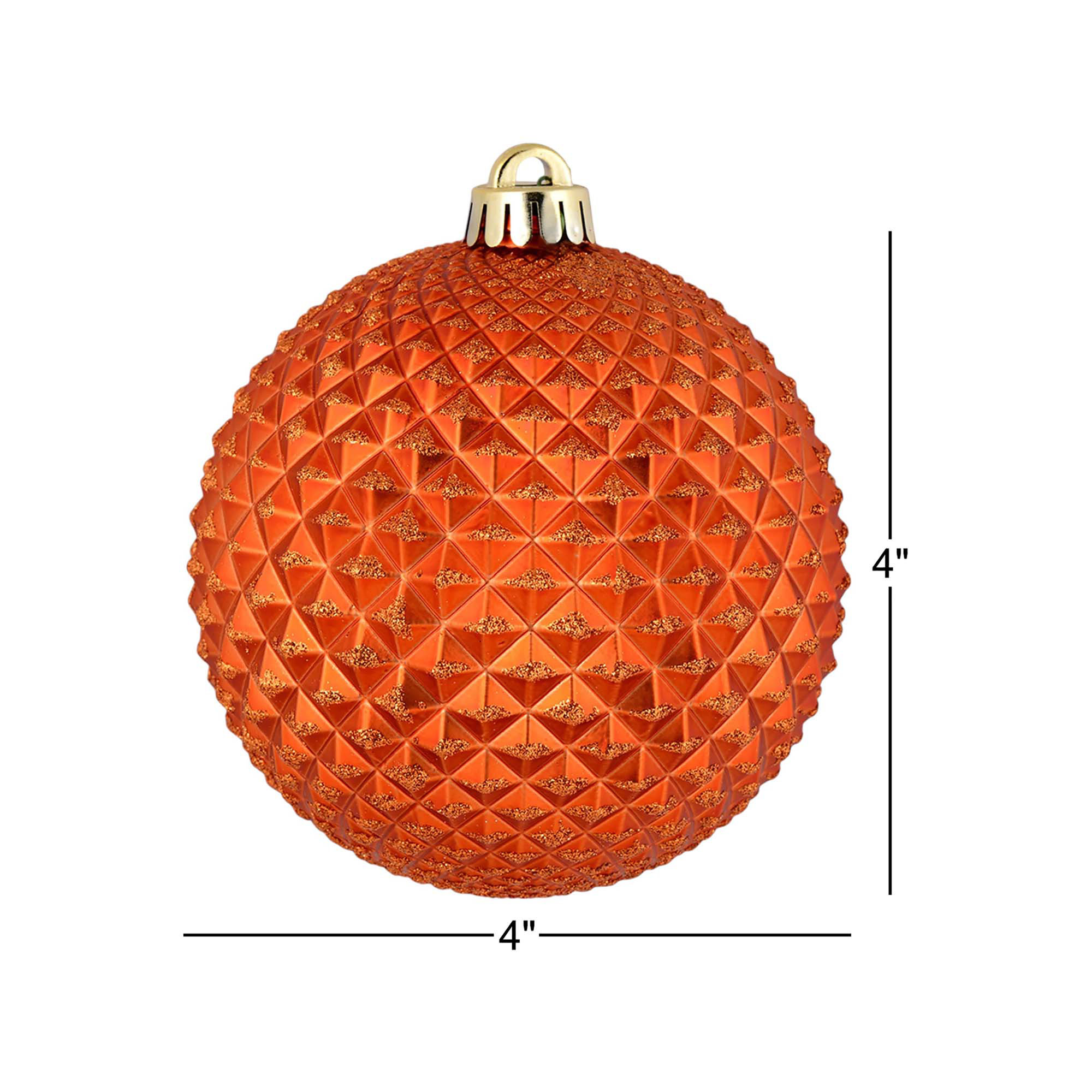 Durian Glitter Ball Ornament, Burnished Orange
