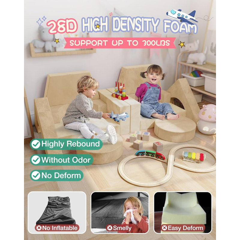 Couch Kids For Toddler & Children, Kids Couch Fort Building Kit For Playroom Furniture, Skin