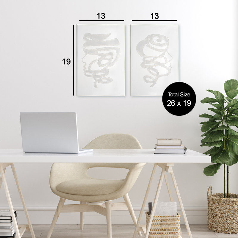 Ensemble de 2 plaques murales en spirale minimaliste, design par Vanna Lam, H 19 po x l 26 po