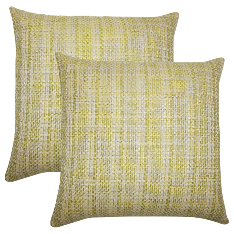 Plaid Reversible Throw Pillow, Leaf