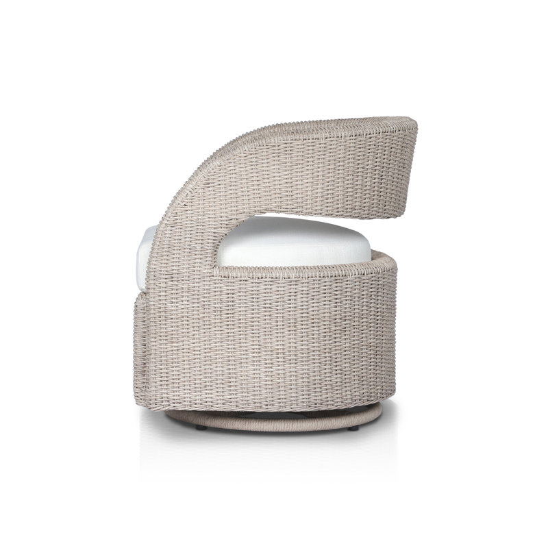 Hawkins Outdoor Swivel Lounge Chair, Vintage White