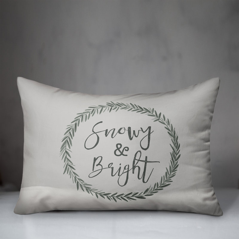  Housse et insert de coussin rectangulaire Snowy Right Wreath