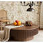 Table basse 31,5 "ronde avec rangement, placage en bois massif, table d'appoint moderne pour salon, chambre à coucher, appartement ou bureau, noyer