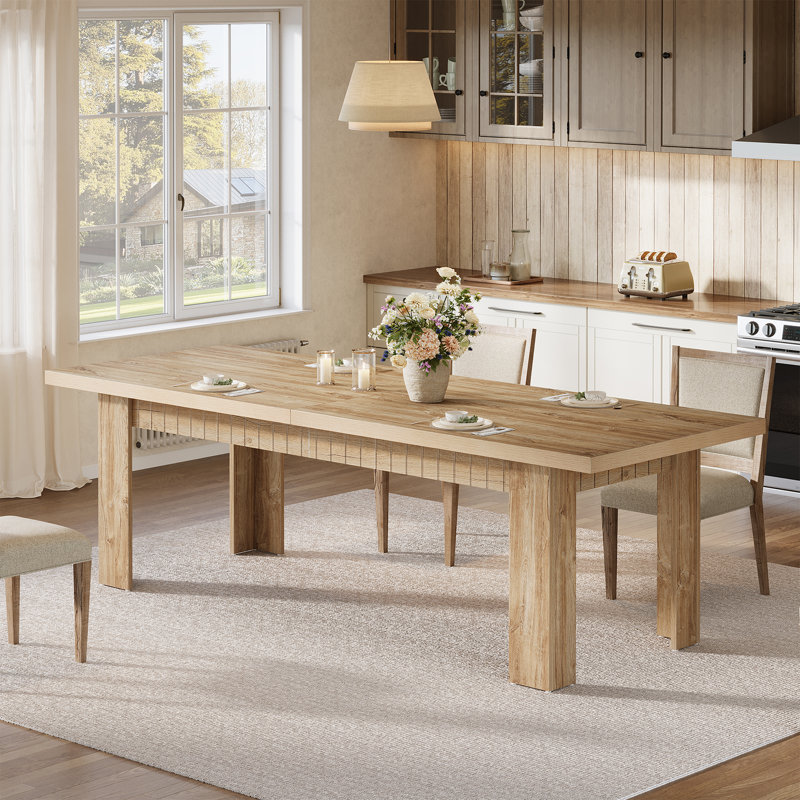 79" Dining Table for 6-8 People, Farmhouse Long Kitchen Table