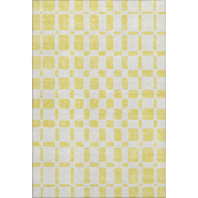 Premium Machine Washable Prisco Yellow Rug
