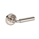 La Conner Privacy Lever with Recessed Round Rose in Unlacquered Brass