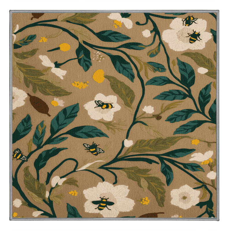 Tapis brun lavable à la machine, Carré 8 pi